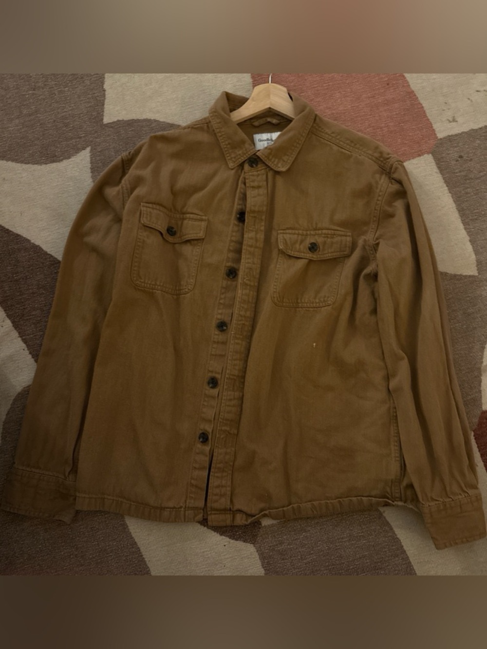 Goodfellow & Co Tan Brown Military-Style Cotton Jacket